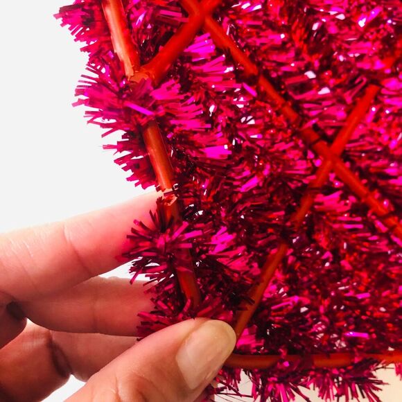 Valentine's Day Tinsel Heart Shaped Faces Shimmery Shiny Fun Decor - Picture 11 of 11